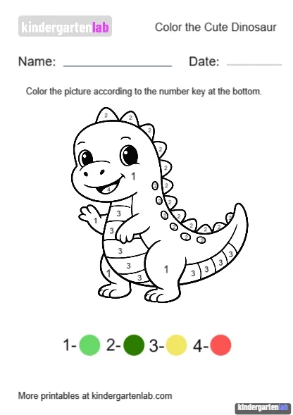Color the Cute Dinosaur