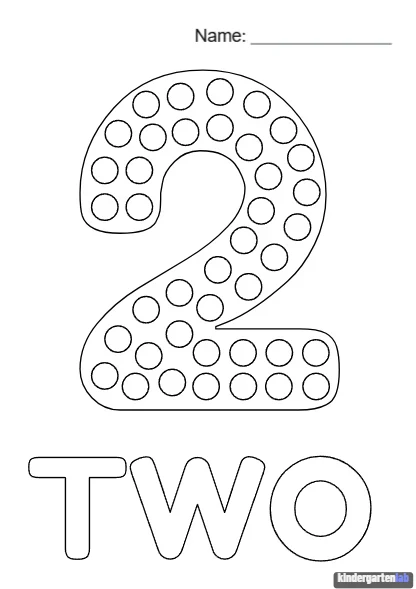 Number Tracing and Dot Coloring Worksheets (1–10) — Page 2