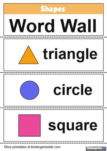 Shapes Word Wall — Page 1