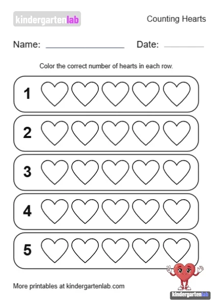 Heart Tracing and Coloring Worksheet (Copy)