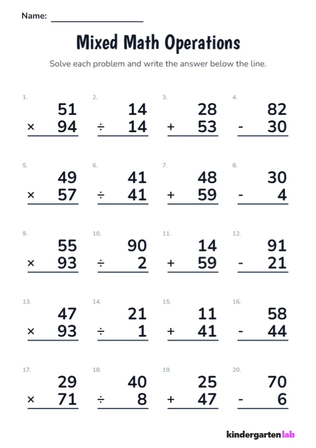 Basic Operations Math Preview