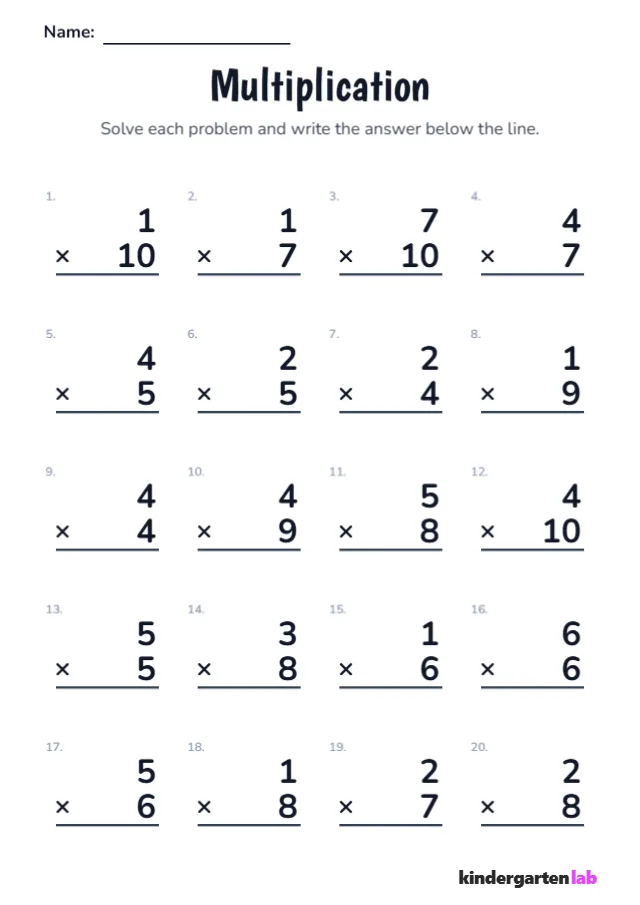 Basic Operations Math Preview printable worksheet