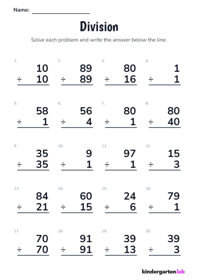 Basic Operations Math printable worksheet