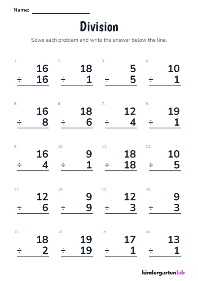 Basic Operations Math printable worksheet