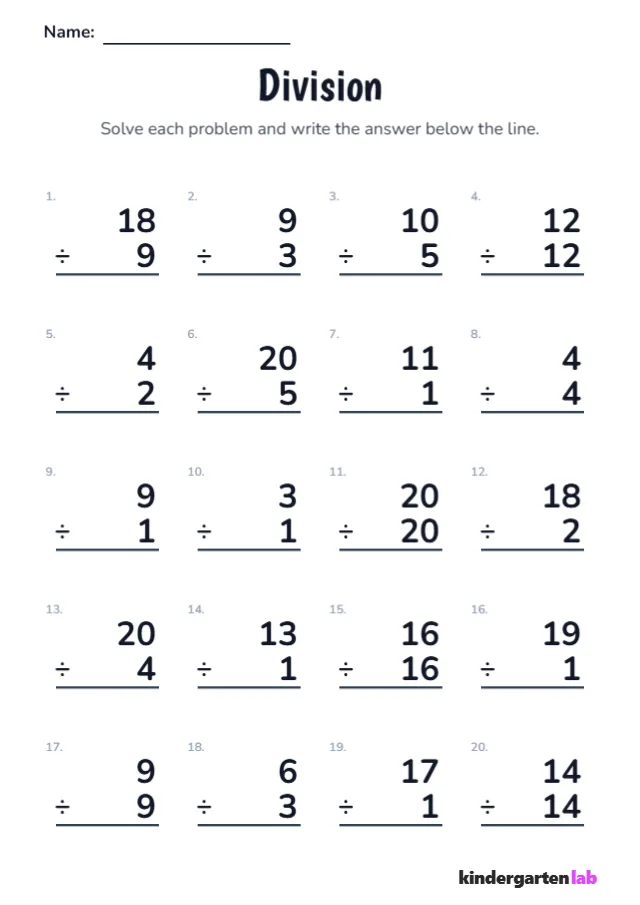 Basic Operations Math printable worksheet