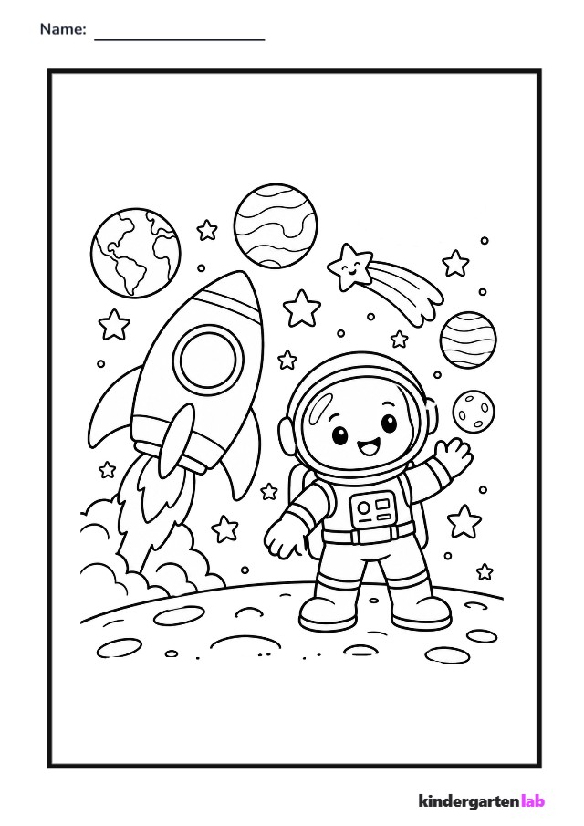 Coloring Page: Space Adventure