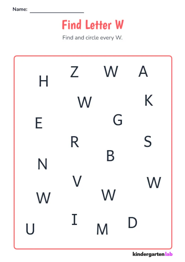 Find Letter W