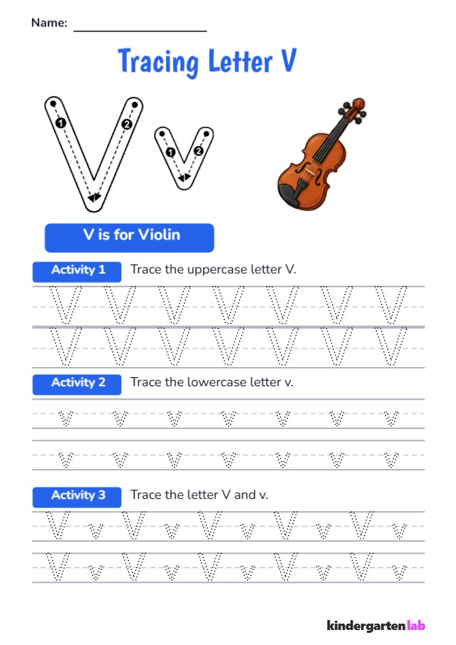 Letter Tracing: Violin, Drawing
