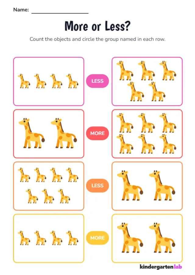 More / Less: Giraffe
