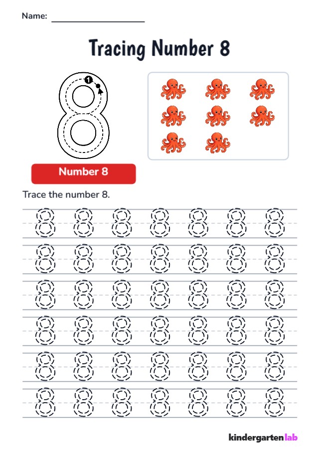 Number Tracing: Octopus, Counting