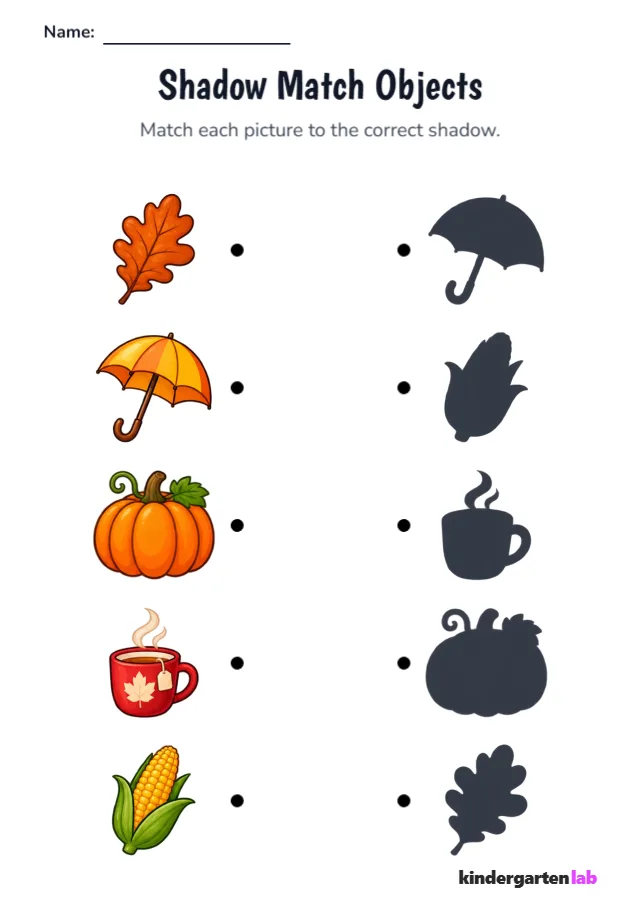 Shadow Match Objects: Oak Leaf, Umbrella, Pumpkin